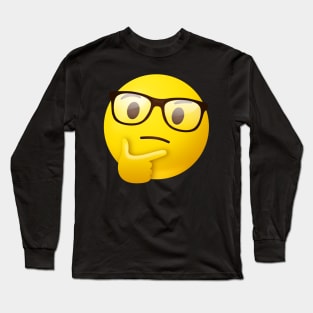 Nerdy thinking face emoji Long Sleeve T-Shirt